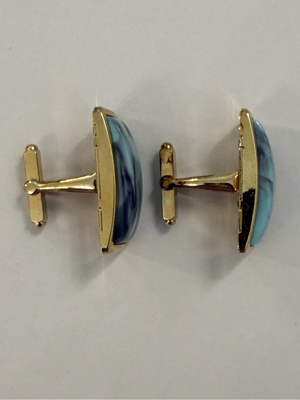 Vintage MCM Marbled Lucite Large Cufflinks